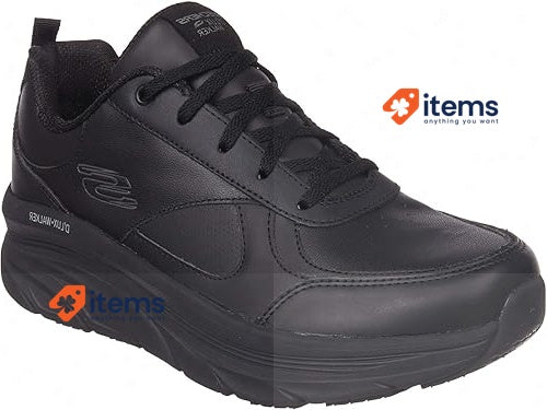 Skechers Womens D Lux Walker Timeless Path Trainers Black, Size 5 UK (38 EUR)