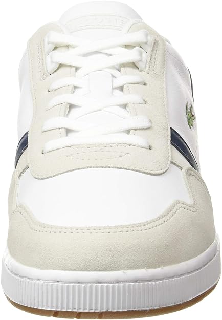 Lacoste Men's T-Clip 0120 3 Leather Sneaker White Navy Red, Size 9.5 UK (44 EU)