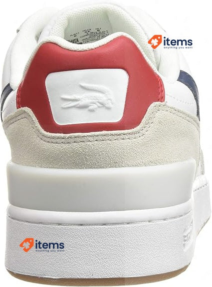 Lacoste Men s T-Clip 0120 3 Leather Sneaker White Navy Red, Size 9.5 UK (44 EU)