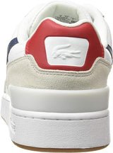 Lacoste Men's T-Clip 0120 3 Leather Sneaker White Navy Red, Size 9.5 UK (44 EU)