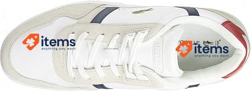 Lacoste Men s T-Clip 0120 3 Leather Sneaker White Navy Red, Size 9.5 UK (44 EU)