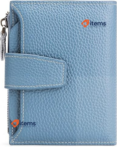SENDEFN Women's RFID Blocking Leather Small Compact Bi - Fold Blue Card Bi-fold