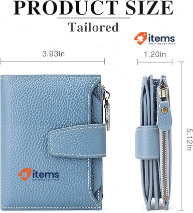 SENDEFN Women's RFID Blocking Leather Small Compact Bi - Fold Blue Card Bi-fold