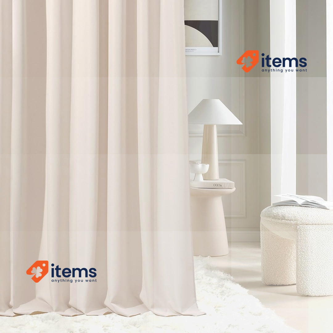 ROOM99 Aura Curtain With Ruffle Tape, 140 X 250 Cm Width Height Sliding Curtains