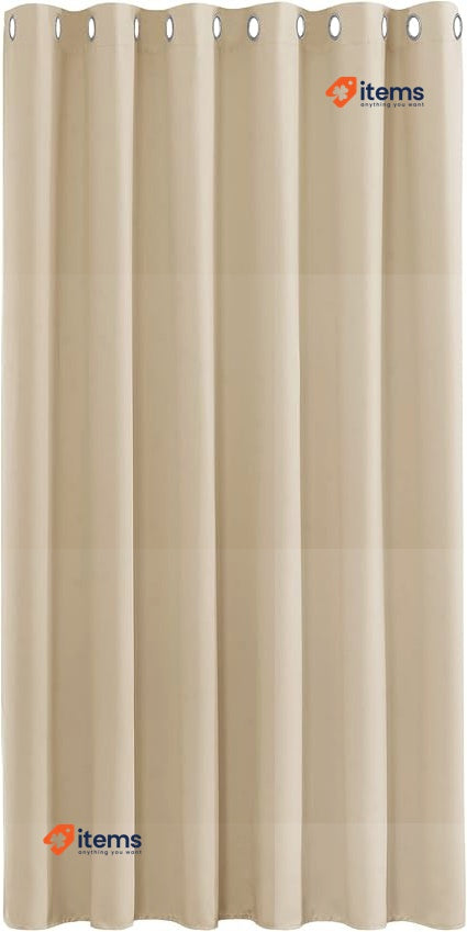 PONY DANCE Curtain Drape For Bedroom Biscotti Beige Yellow Blackout Eyelets Cm