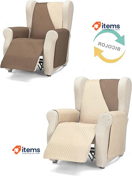 Martina Home Diamond Sofa Cover Reversible Padded Sofas, Beige/Brown Slip Covers