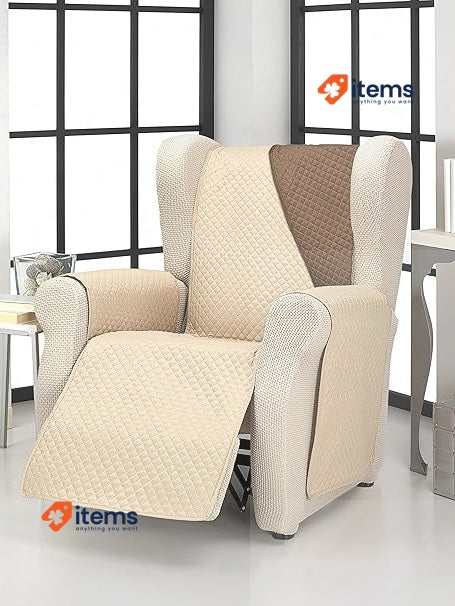 Martina Home Diamond Sofa Cover Reversible Padded Sofas, Beige/Brown Slip Covers