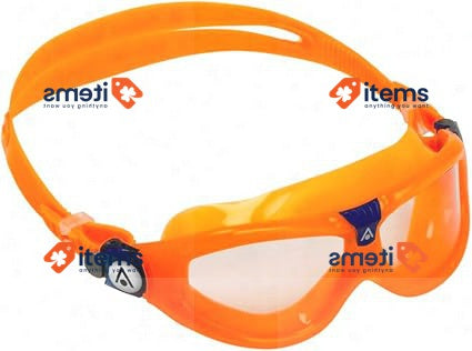AQUASPHERE Seal KID | Swimming goggles for kids 3 years+ Orange & Blue Clear