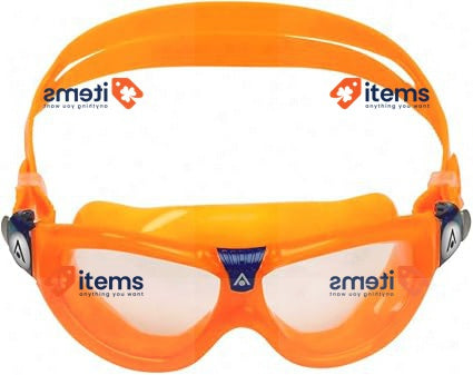 AQUASPHERE Seal KID | Swimming goggles for kids 3 years+ Orange & Blue Clear