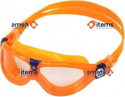 AQUASPHERE Seal KID | Swimming goggles for kids 3 years+ Orange & Blue Clear