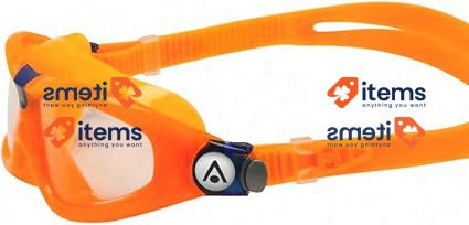 AQUASPHERE Seal KID | Swimming goggles for kids 3 years+ Orange & Blue Clear
