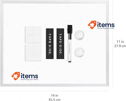 Amazon Basics Dry Erase Whiteboard, with Marker and Magnets - 11 x 14 Inches