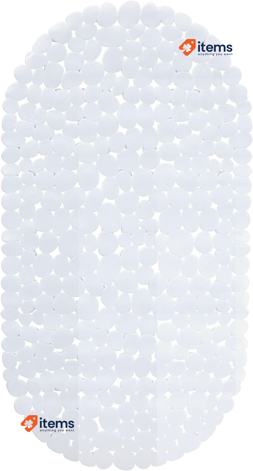 Relaxdays Anti - Slip Bath Mat, Stone Look, Non Slippery Look W 36 x 68 cm Cups