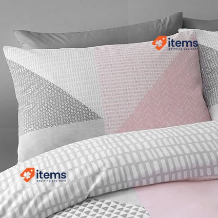 Catherine Lansfield Larsson Geo Reversible Single Duvet Cover Pink