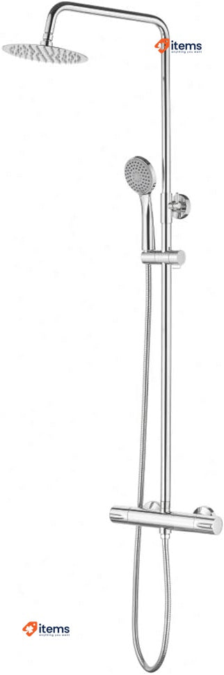 Ibergrif - Shower System, Square Mixer Tap Set, Chrome