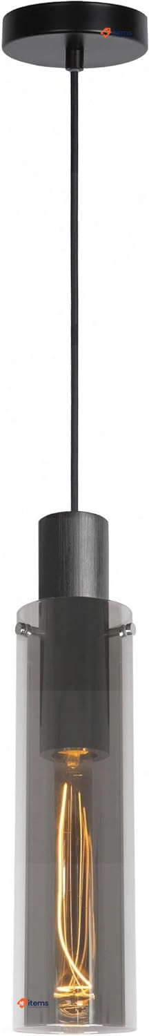 Lucide Pendant Light, 40 W, Smoke Grey, Black