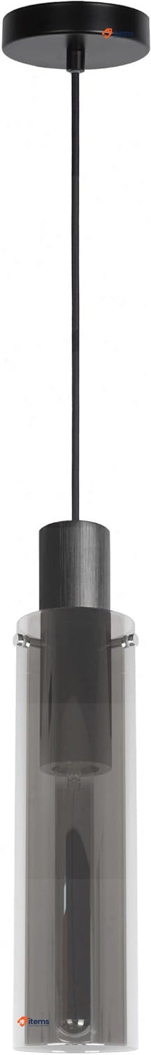 Lucide Pendant Light, 40 W, Smoke Grey, Black