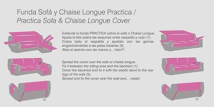 Eysa Rabat practica chaise longue cover 240cm. camel