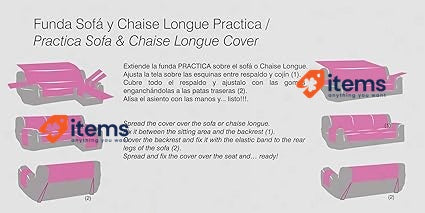Eysa Rabat Practica Chaise Longue Cover 240cm Dark Grey - 240 CM, CM Color View