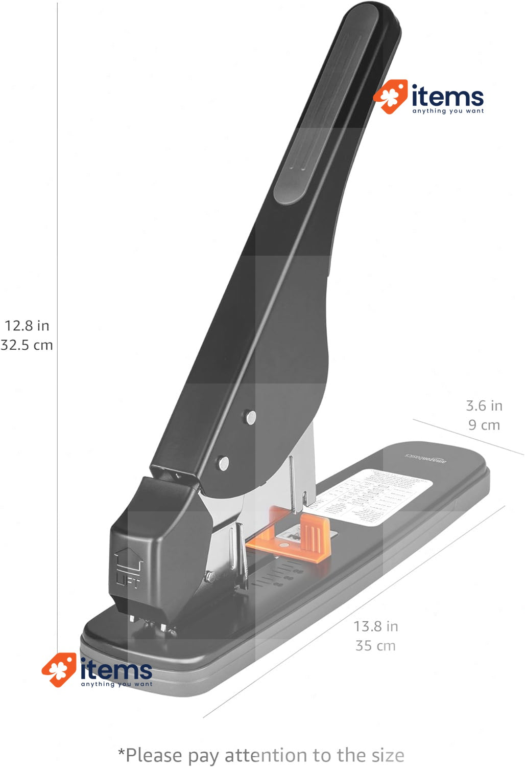 Amazon Basics Stapler 210 Sheets Black Heavy - Duty Staplers Heavy-Duty