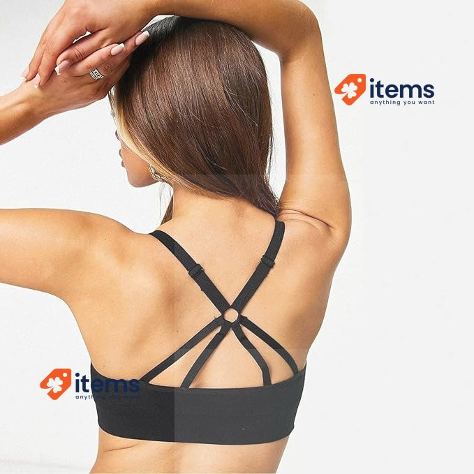 Reebok Women's Seamless Bra Maryna Marl Base Layer Top Black XS Grey White Bras