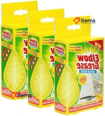 Elbow Grease 3 X Scrub Mate Non Scratch Sponge, 7cm Wide 11.5cm High 3.5cm 9 cm