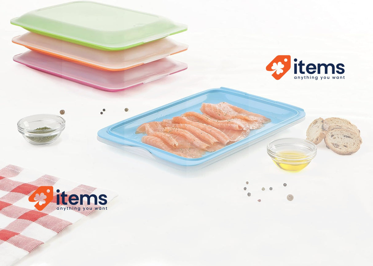 TATAY Set 4 Cold Meat Container w/ Lid and Body Removed, Multicolour BpA-free