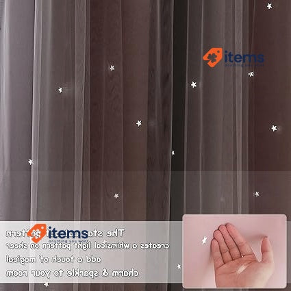 NICETOWN Pink Eyelet Curtains & Net - Kids Blackout Curtain with Hollow