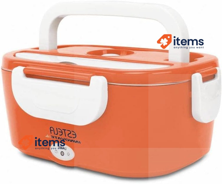 Bc Corona INV00001 Electric Lunch Box Estela 12V / 24V 220V 1.05L, Orange White