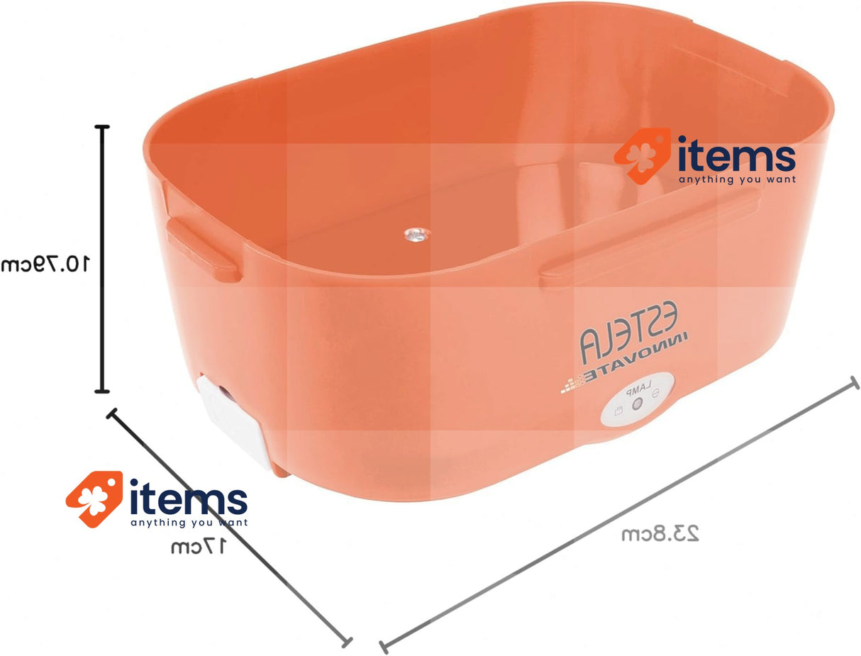 Bc Corona INV00001 Electric Lunch Box Estela 12V / 24V 220V 1.05L, Orange White
