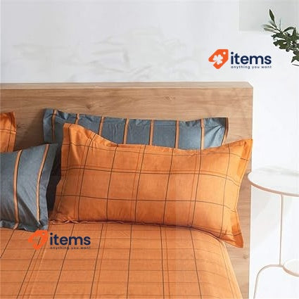 Treer Duvet Cover Set 3 Pieces Orange Gray,220x230cm