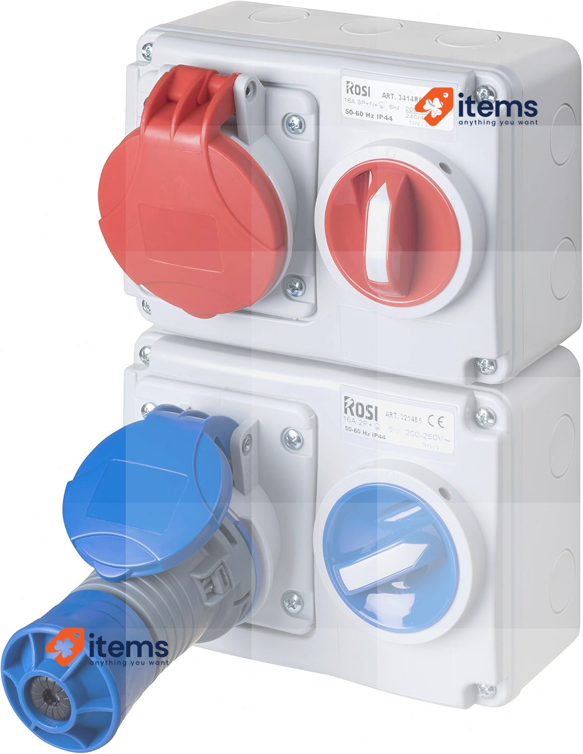 ROSI Interlocked socket, grey/blue <p>Horizontal interlock