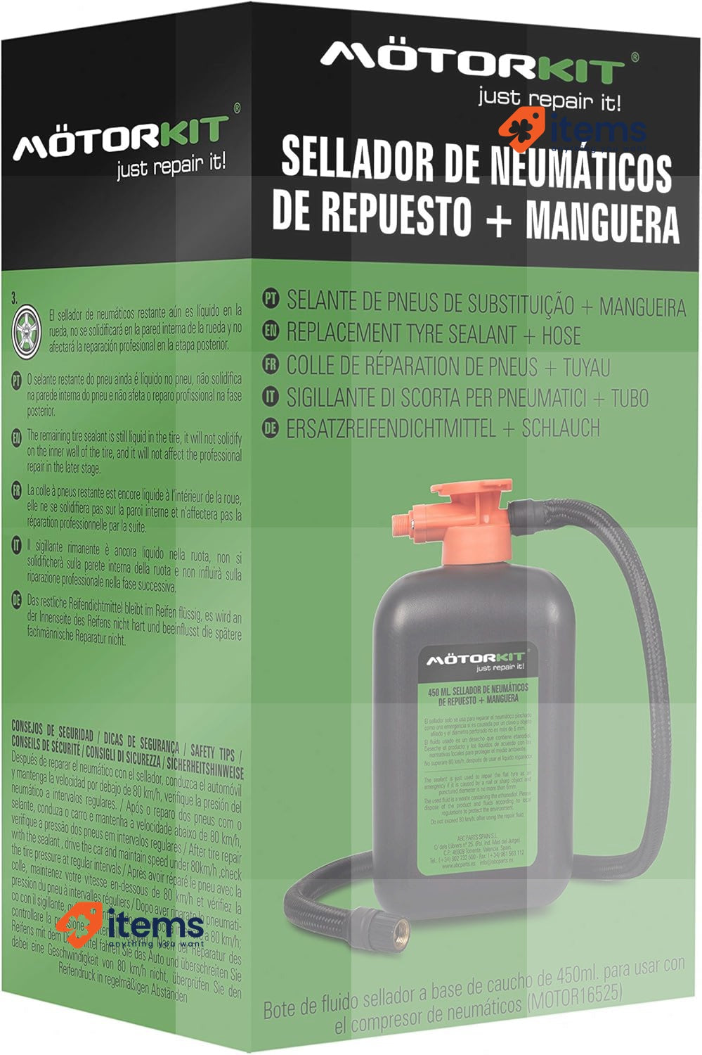 MOTORKIT MOTOR16525RE Sealer Tire Repair Kit (MOTOR16525) Valve Stems Caps