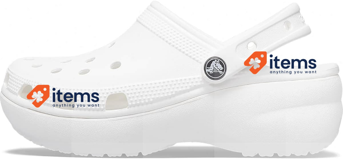 Crocs Women's Classic Platform Clog White, 38/39 EU