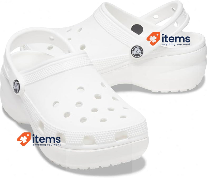 Crocs Women's Classic Platform Clog White, 38/39 EU W Clogs UK Sandals Beach