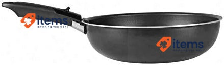 Sitram Aluminum Induction Wok by Sitram 28cm w/Removable Handle - Black