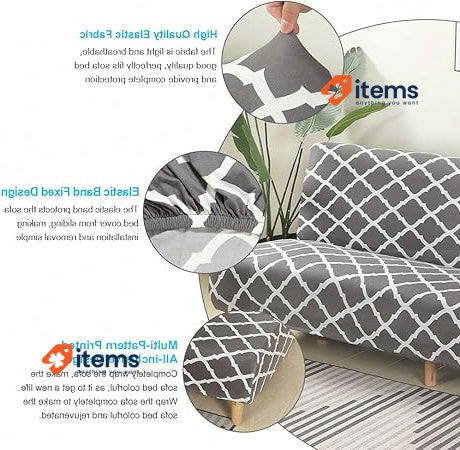 Mingfuxin Armless Sofa Bed Cover Grey Non-Slip BTC02 Gray Spandex Stretch Futon