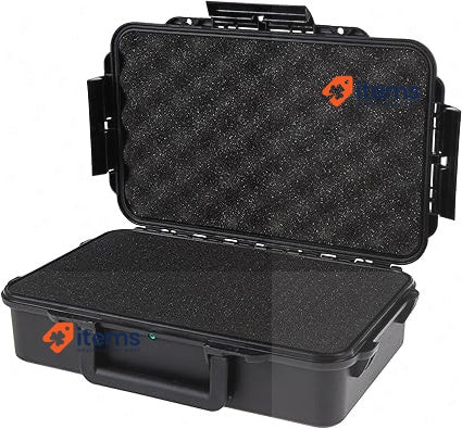 MAX Airtight Suitcase With High Density Cubed Sponge Black 316 X 195 H53 Mm