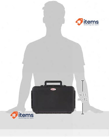 MAX Airtight Suitcase With High Density Cubed Sponge Black 316 X 195 H53 Mm