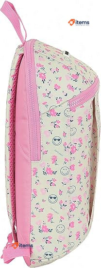 Safta Smiley Unisex Kids Backpack Blanco/Rosa School Mediana Bags