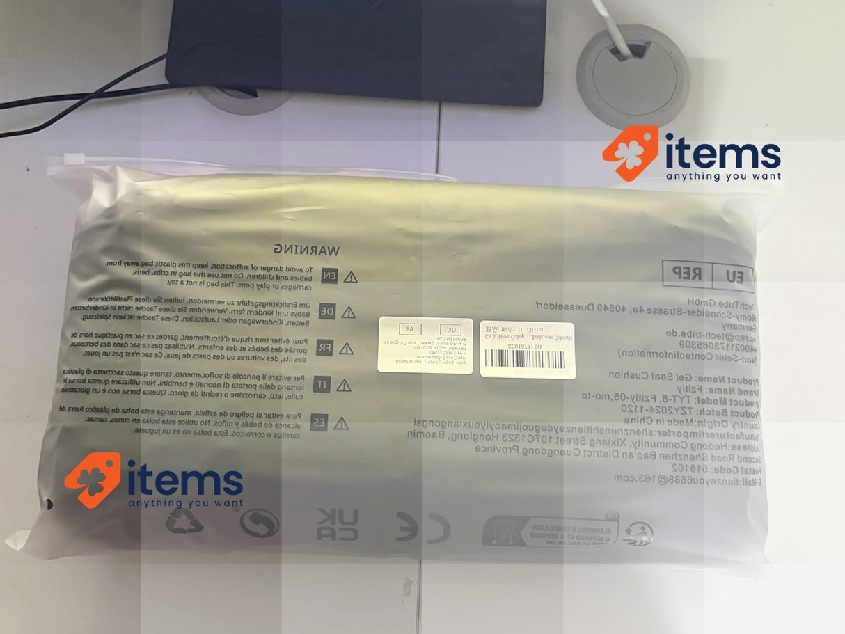 Fzitiy 2024 New Gel Seat Cushion for Long Sitting Black, 43.5X39X4 cm