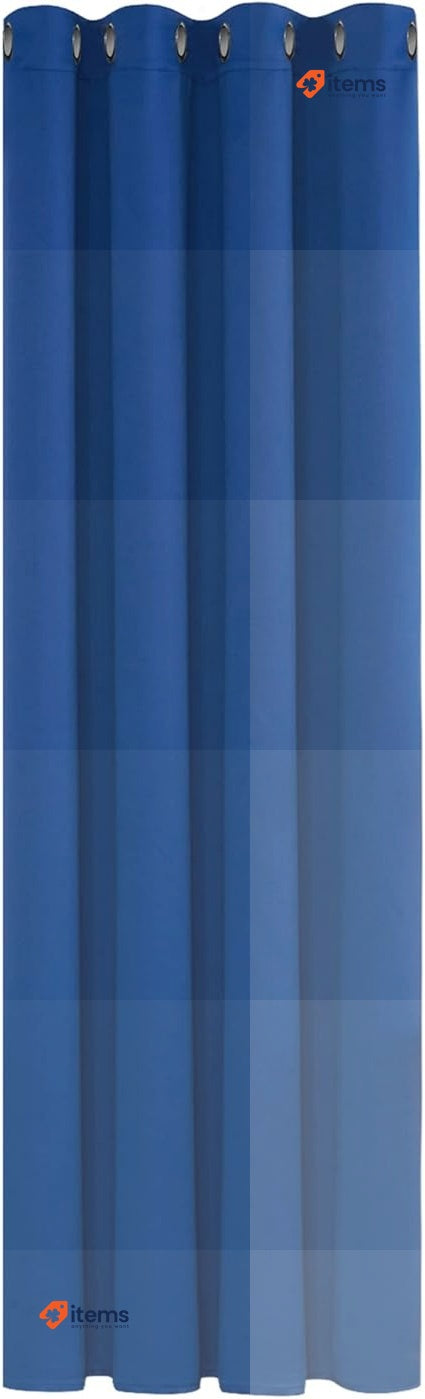 Deconovo Solid Curtain Blackout Material Eyelet Royal Blue Thermal Insulated Top
