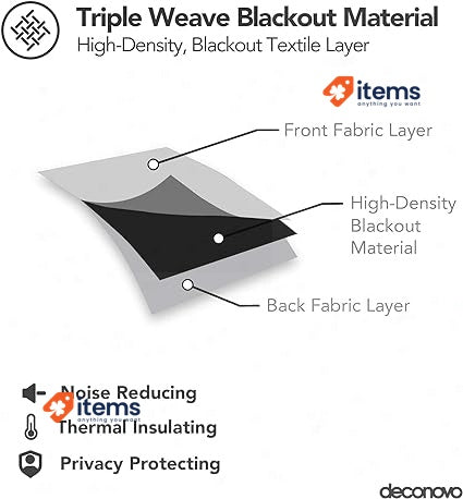 Deconovo Solid Curtain Blackout Material Eyelet Royal Blue Thermal Insulated Top