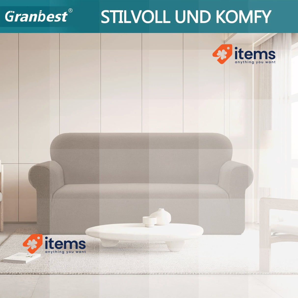 Granbest Stretch Waterproof Sofa Cover 1 Piece Spandex