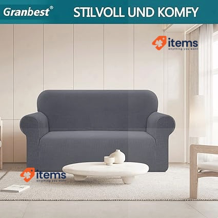 Granbest Spandex Jacquard Elastic Couch Cover with Non-Slip Foams 2 seater Grey