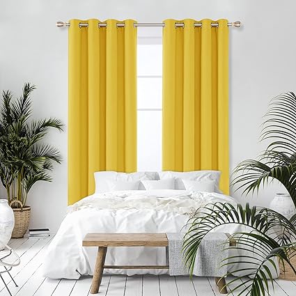 Deconovo Home Blackout Curtains Thermal Insulated Mellow Yellow
W55 x L87