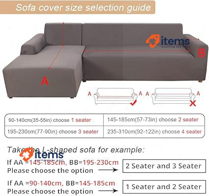 laamei Modern 2-Piece L-Shaped Corner Sofa Cover with Armrests Black