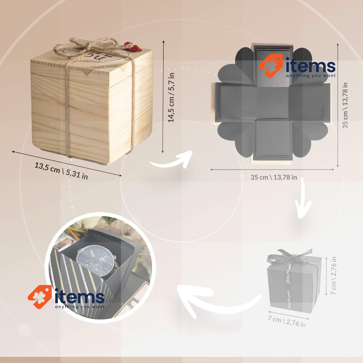 Wooden Case Explosion Box Personalised Photo Gift Box DIY Explosion Surprise