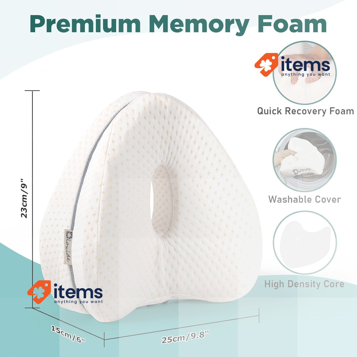 Dioxide Memory Foam Orthopaedic Leg Pillow For Sleeping On Side Better Sleep