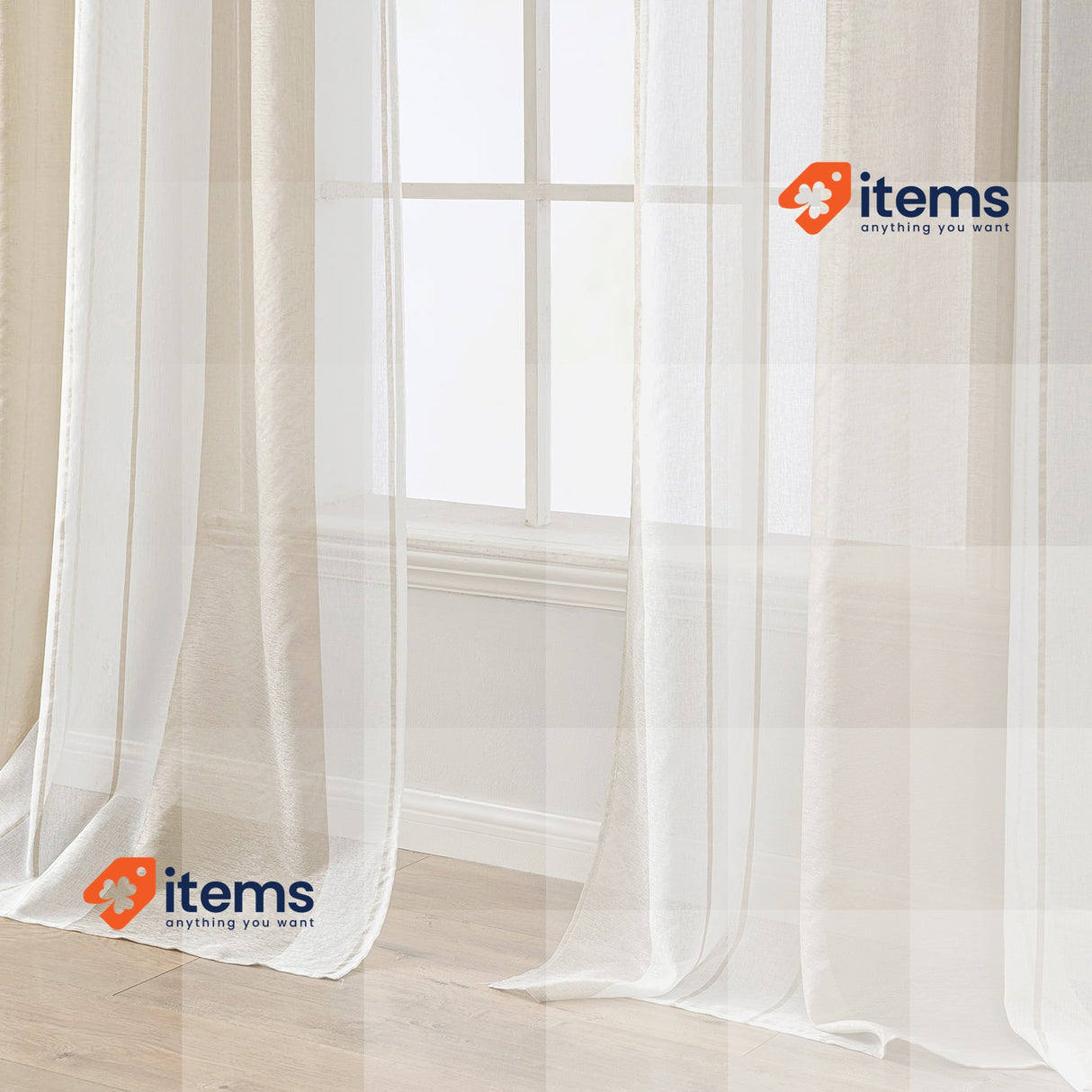MIULEE 2 Panel Contemporary Decorative Ring Top Eyelet Curtains 140x160cm Beige